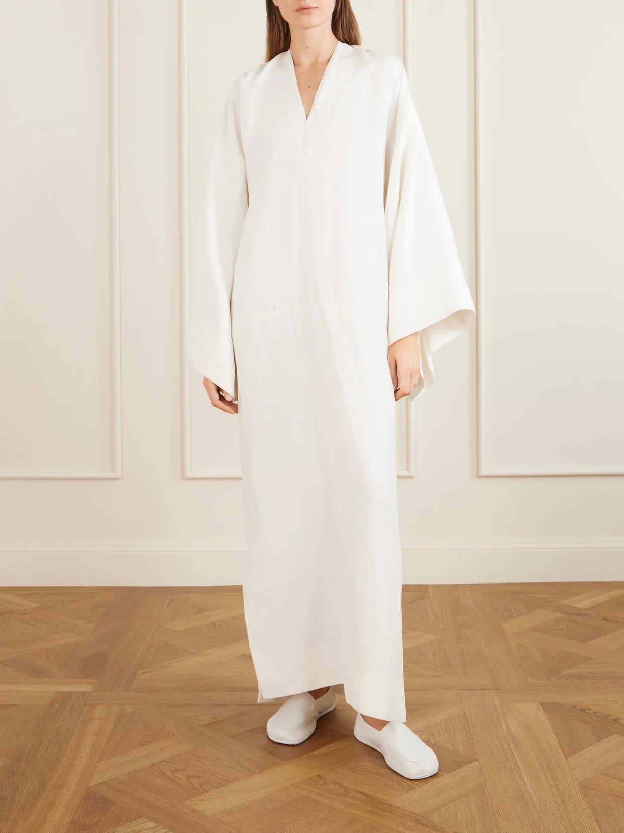 Image of Dresses. Product name - Blake Cotton Maxi Dress in White colour by brand - Calvin Klein Collection