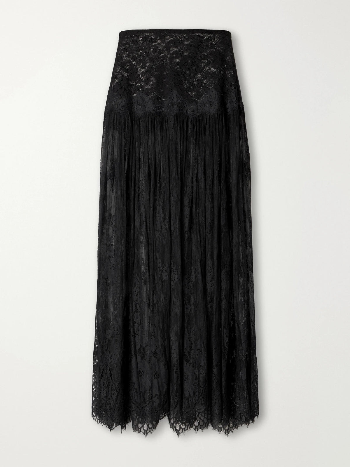 DÔEN Giorgine Scalloped Lace Midi Skirt