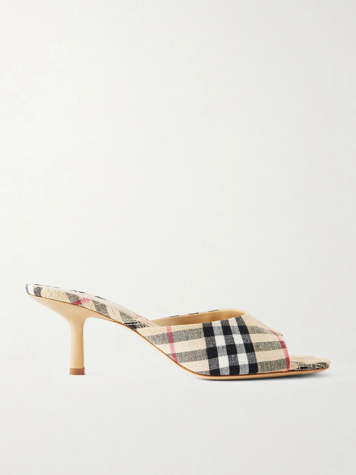 Checked Canvas Mules