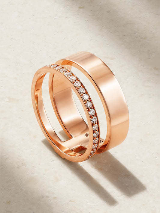 Berbère Module 18-karat Rose Gold Diamond Ring