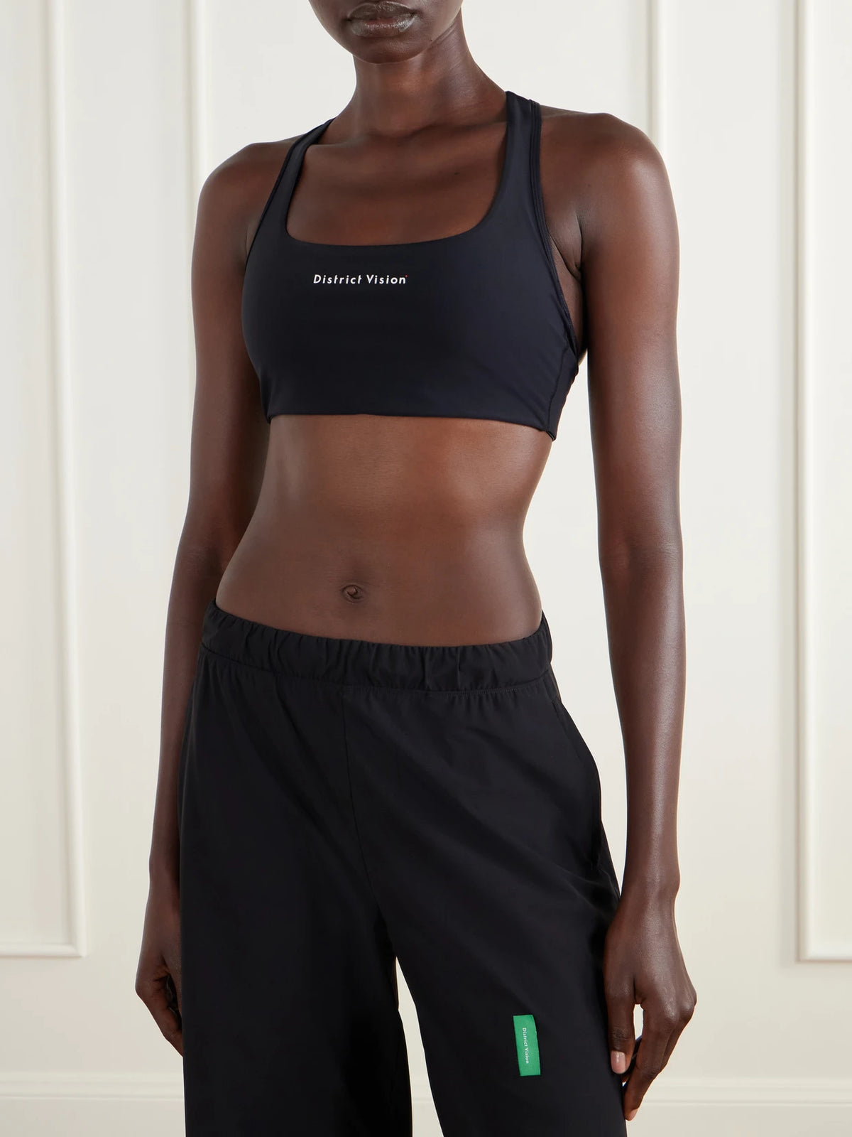 District Vision Logo-appliquéd Jersey Medium Support Sports Bra