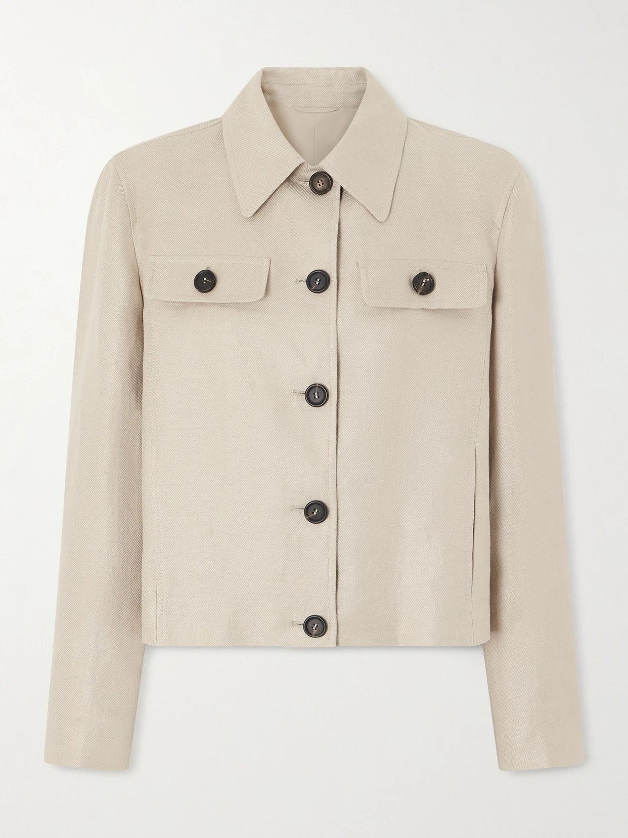 Image of Coats & Jackets. Product name - Linen-twill Jacket in Beige colour by brand - Brunello Cucinelli