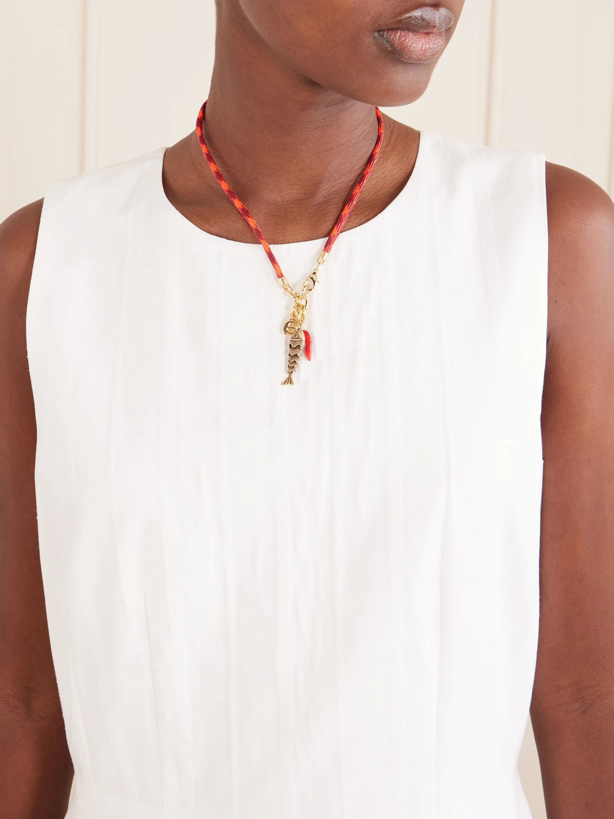 Image of Necklaces. Product name - The Happy Cord Gold-tone And Cubic Zirconia Necklace in B colour by brand - Roxanne Assoulin