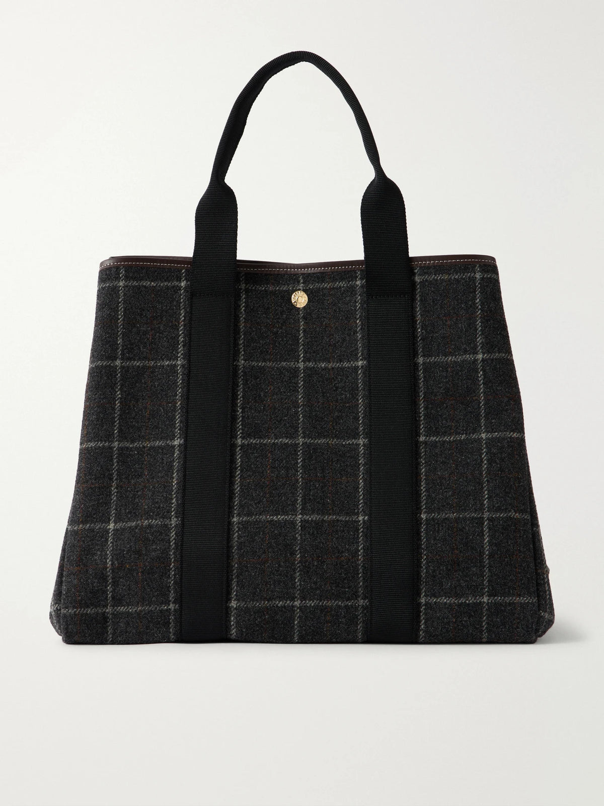 RUE de VERNEUIL Traversée Leather-trimmed Checked Tweed Tote