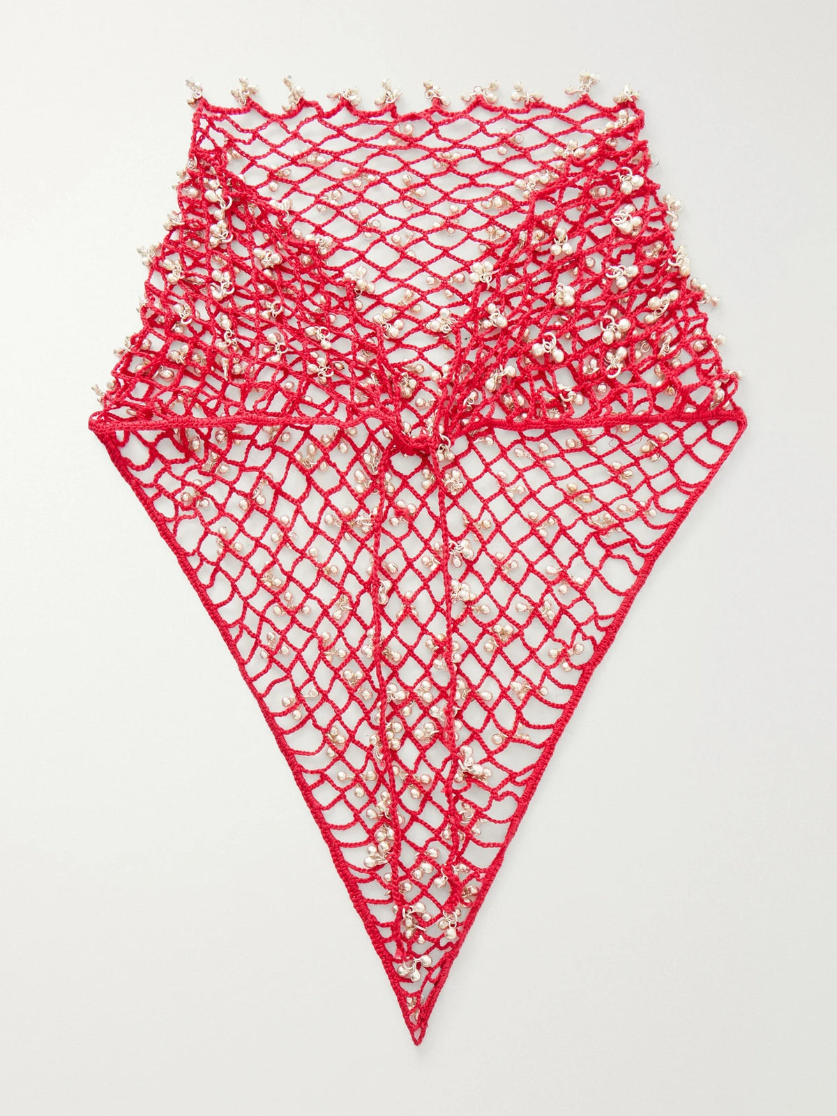 Yoshita 1967 Embellished Cotton Crochet-knit Bandana