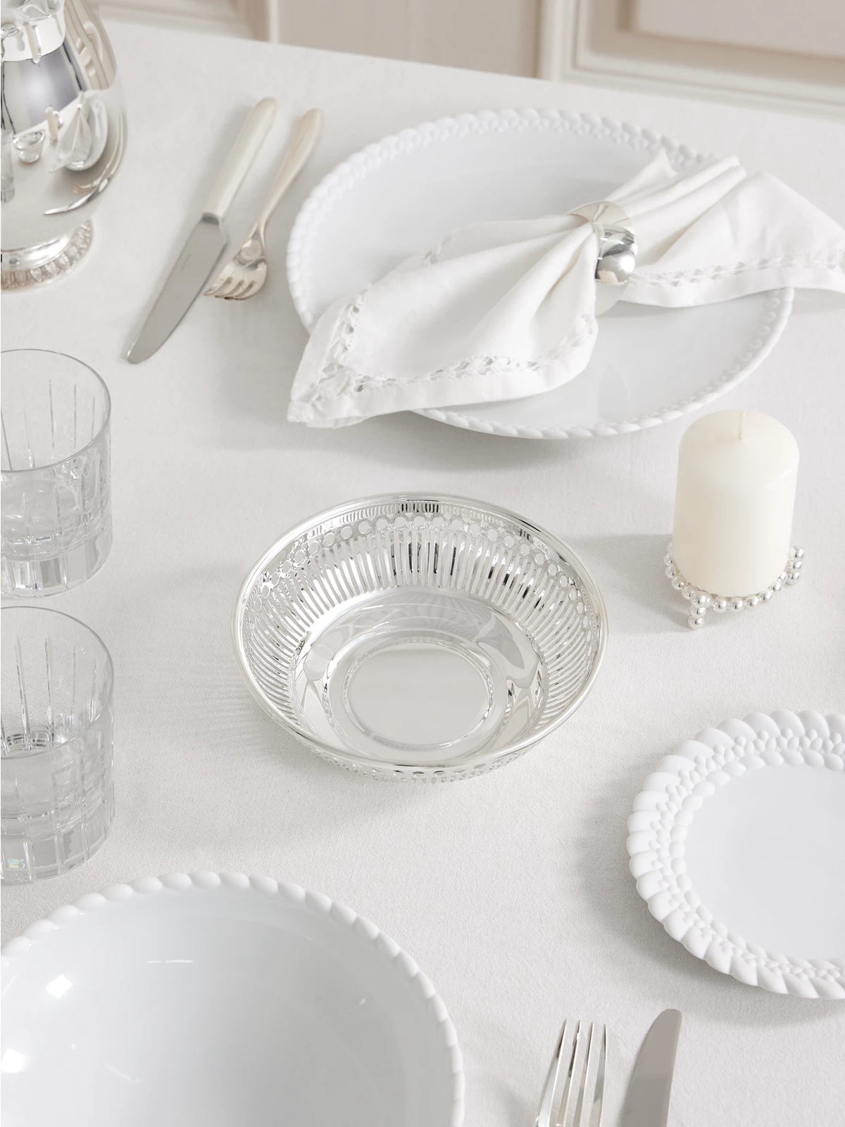 Image of Tableware. Product name - Albi Silver-plated Bread Basket in Multi colour by brand - Christofle