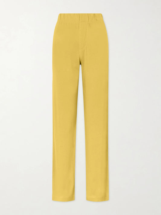 Image of Sleepwear & Loungewear. Product name - Lounge Cotton And Modal-blend Jersey Straight-leg Pants in Yellow colour by brand - ÉTERNE