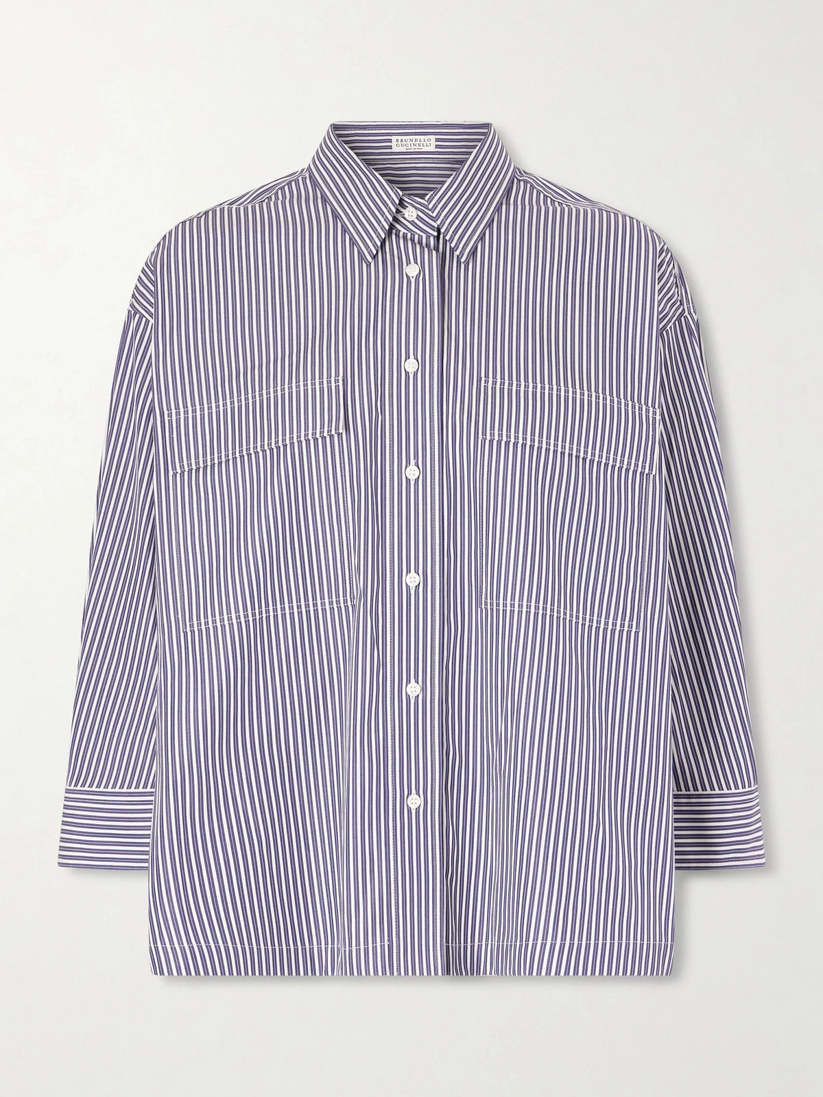 Brunello Cucinelli Striped Cotton-poplin Shirt