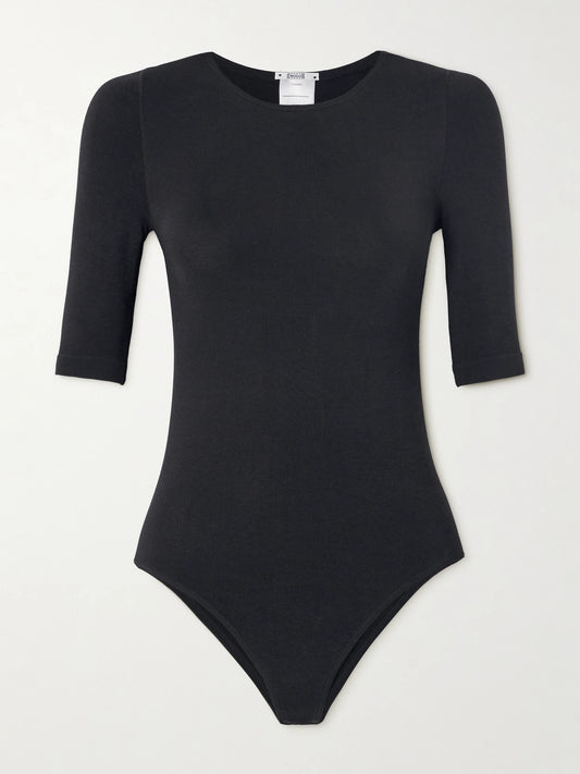 Image of Lingerie. Product name - Bahamas Stretch Bodysuit in Black colour by brand - Wolford