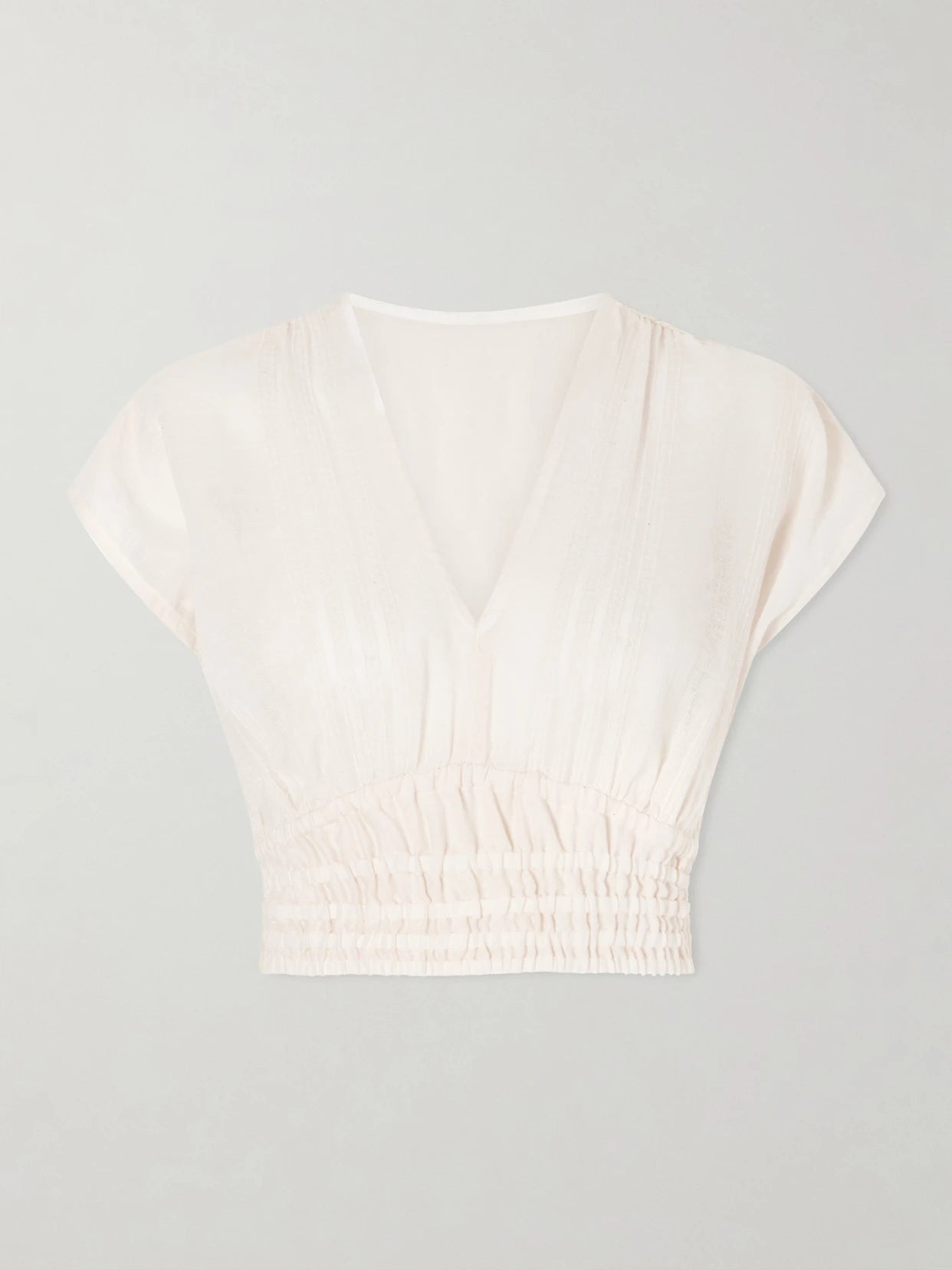 Alia Striped Cropped Cotton Top