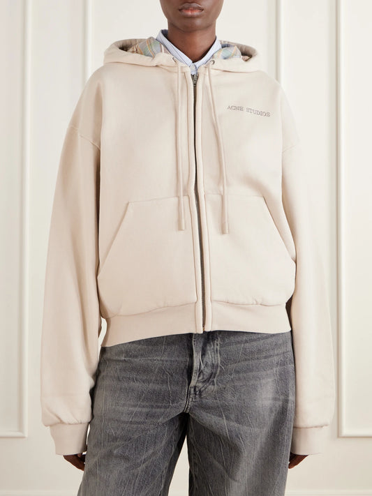 Acne Studios Embroidered Cotton Zip-up Hoodie