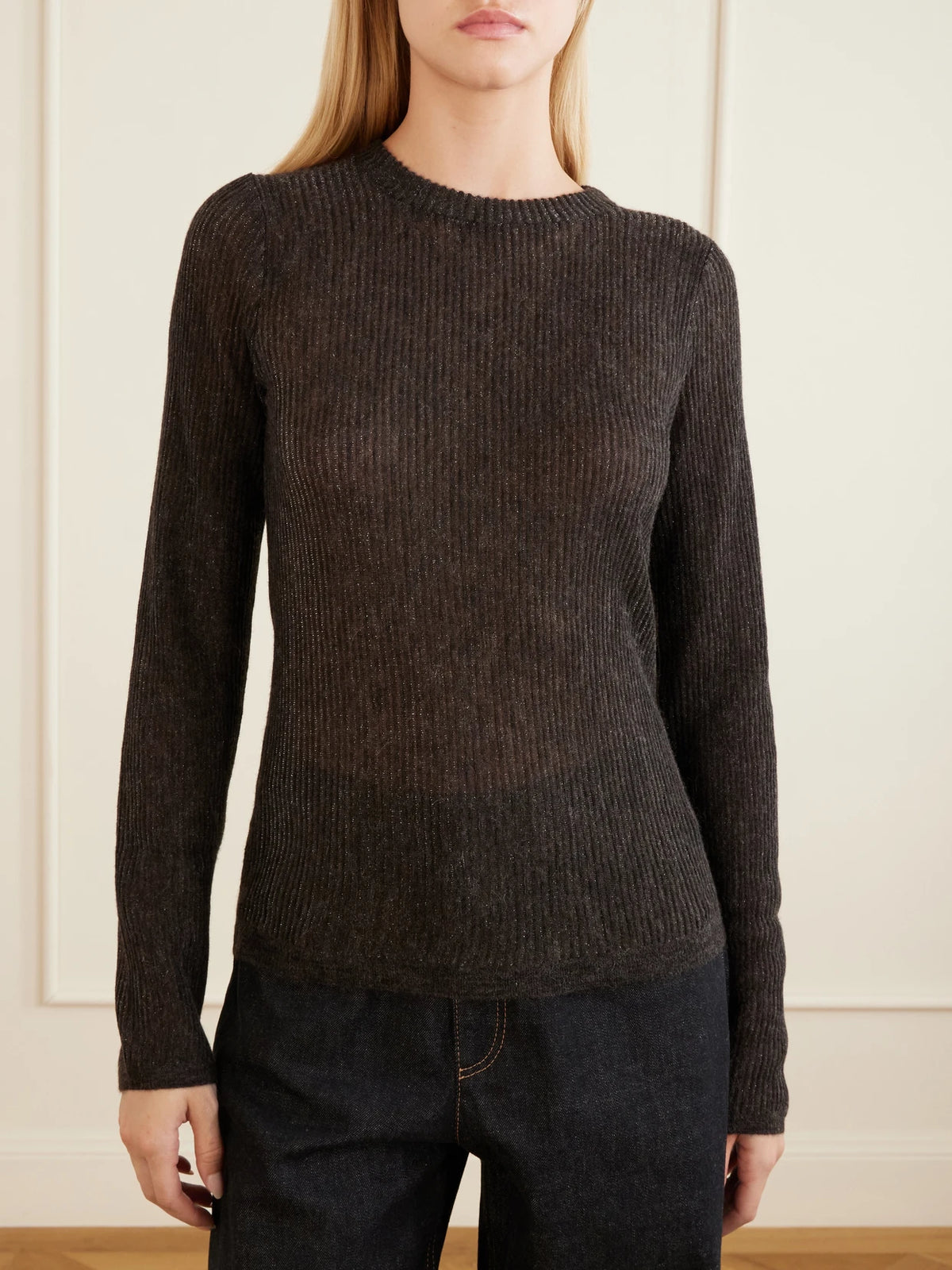 Brunello Cucinelli Metallic Silk, Alpaca And Wool-blend Sweater