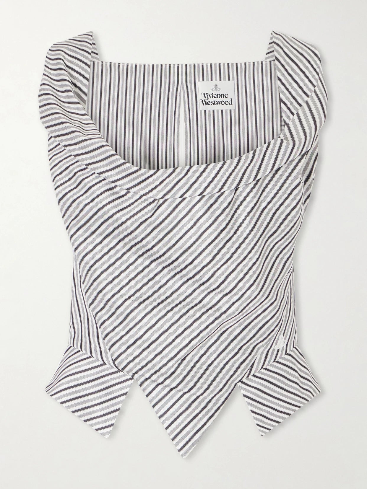 Sunday Asymmetric Striped Cotton-poplin Blouse