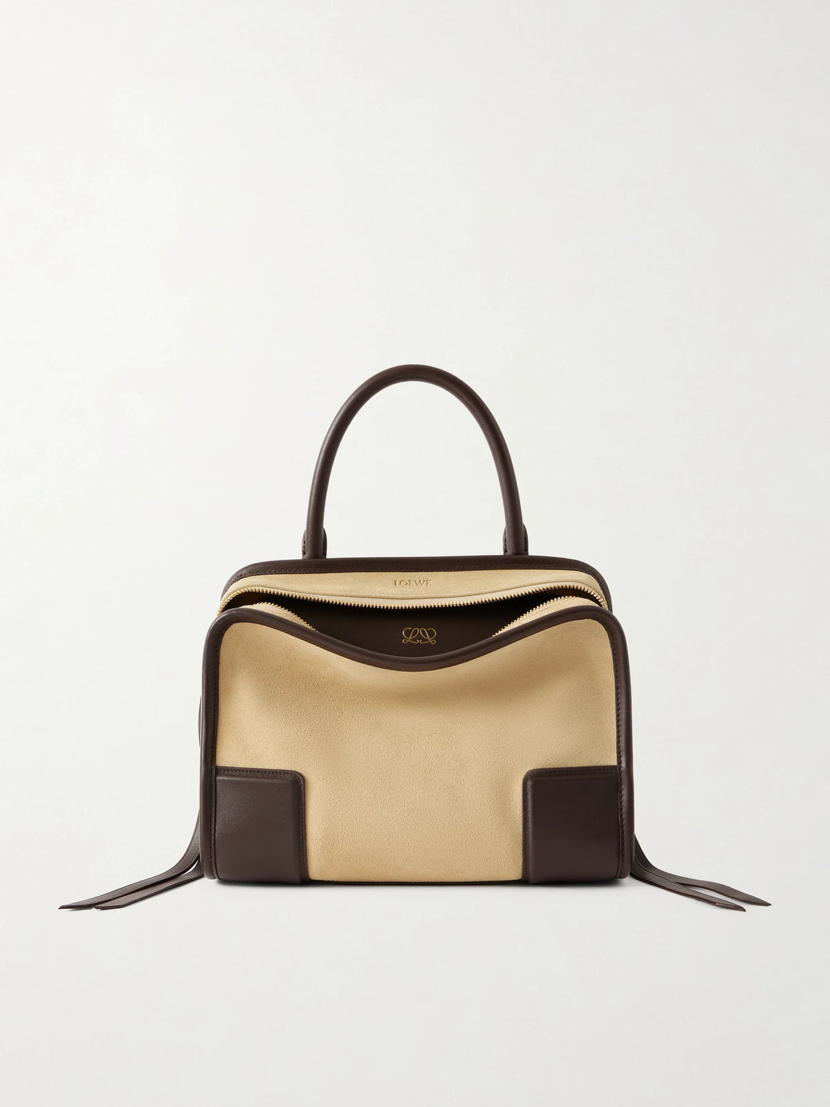 Amazona 180 Small Leather-trimmed Suede Shoulder Bag