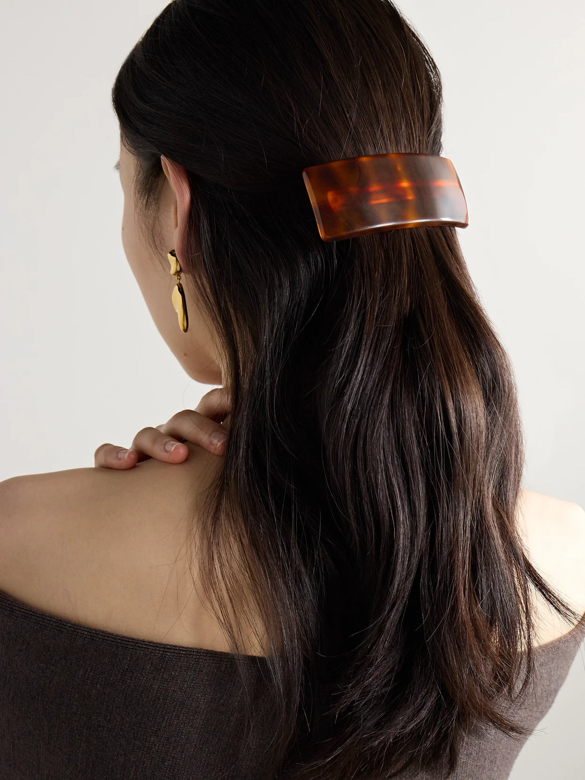 Image of Accessories. Product name - Monceau Tortoiseshell Acetate Hair Clip in Multi colour by brand - Sophie Buhai
