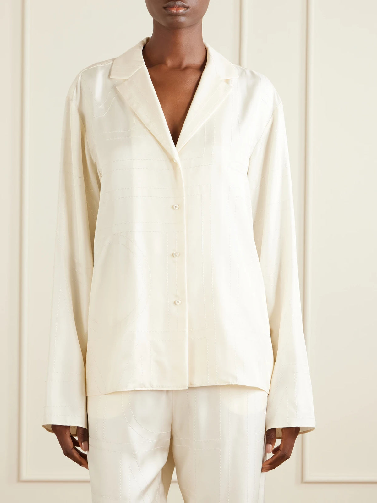 Embroidered Silk-satin Shirt