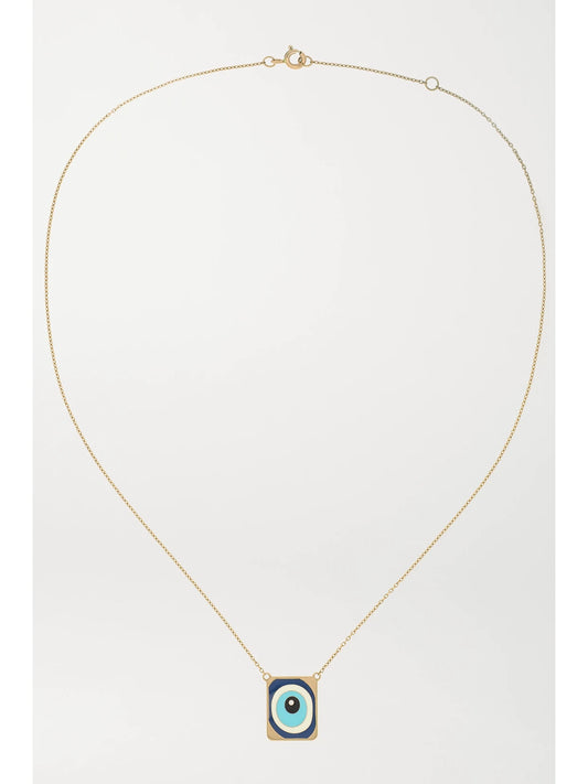 Diane Kordas 18-karat Rose Gold, Enamel And Diamond Necklace
