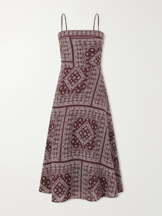 Veronica Beard Kitt Printed Cotton-blend Voile Midi Dress