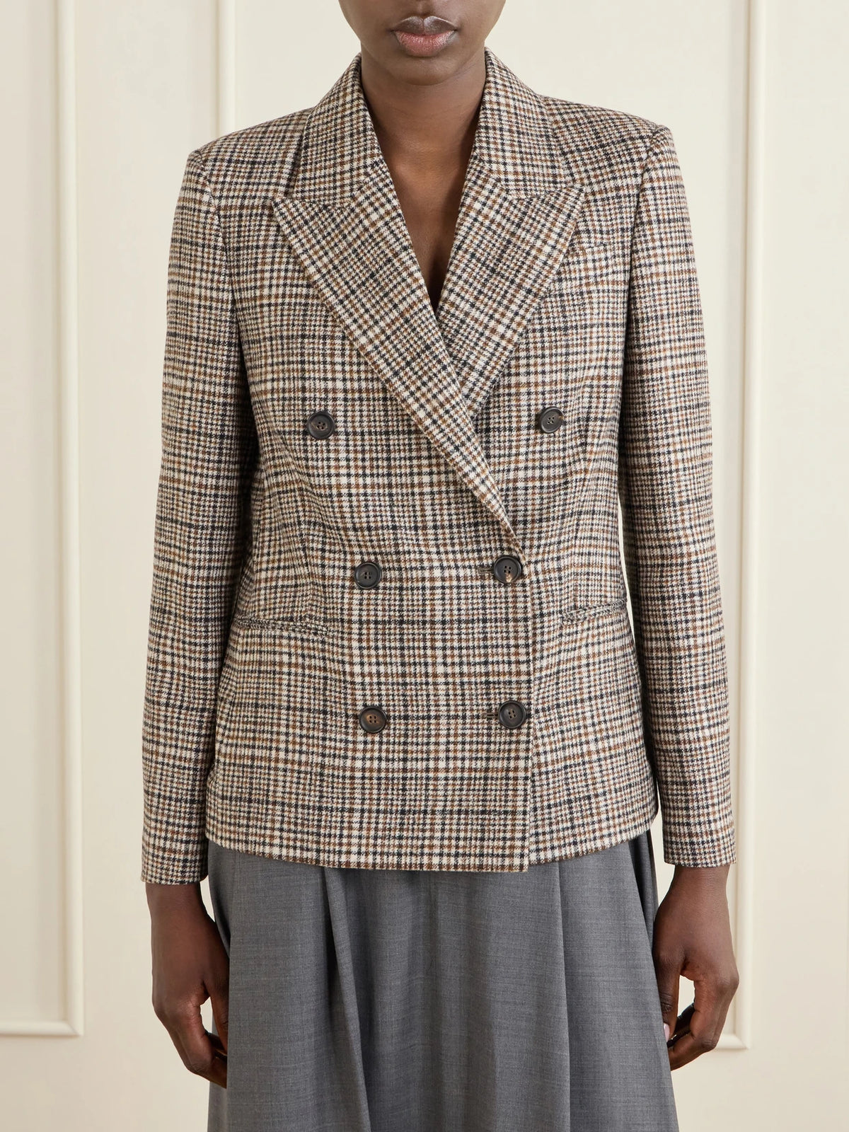 Brunello Cucinelli Checked Wool-blend Blazer