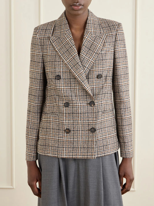 Checked Wool-blend Blazer
