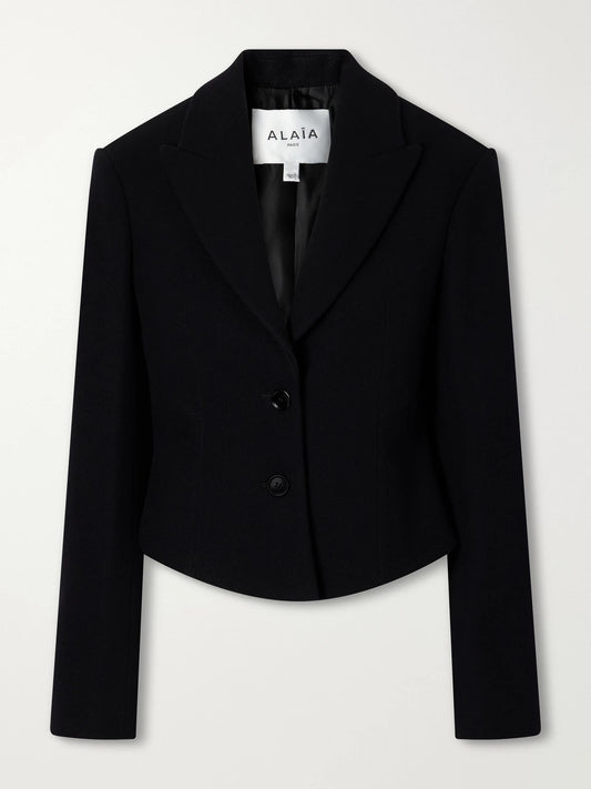 Alaïa Cropped Wool-felt Blazer