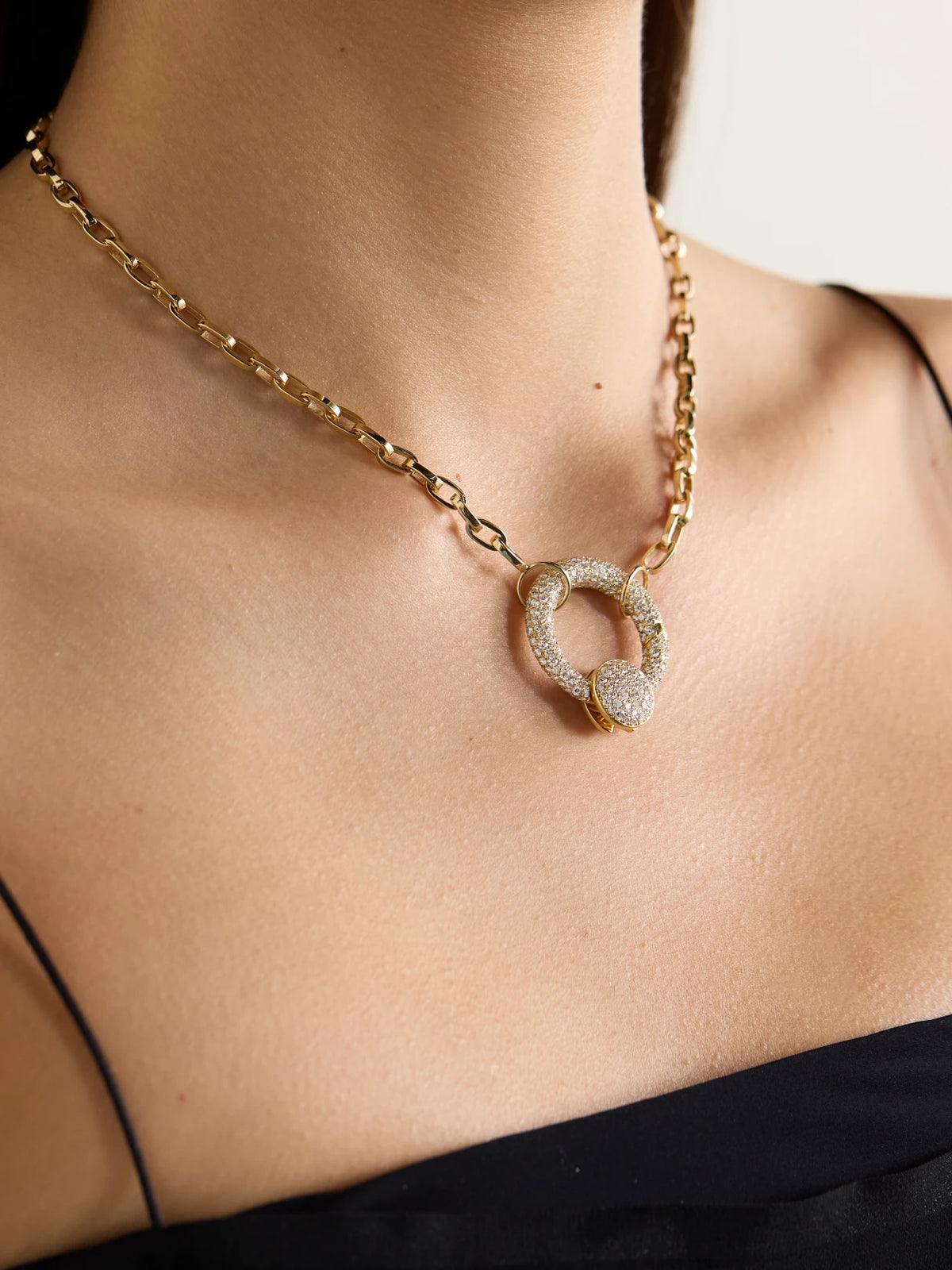 Image of Necklaces. Product name - Allstoned 18-karat Gold Diamond Necklace in Multi colour by brand - Marla Aaron