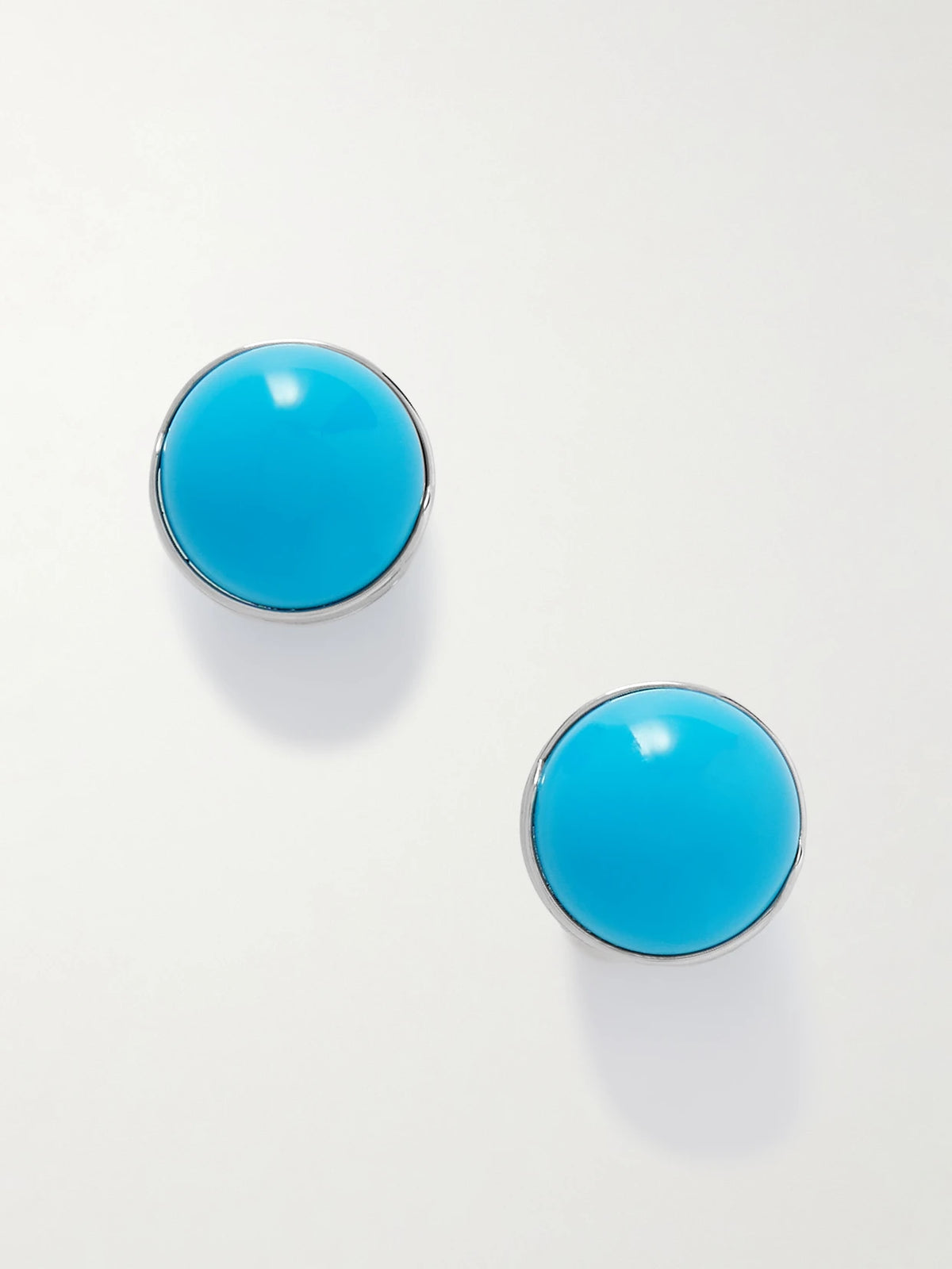 Sphere Silver-tone And Enamel Earrings
