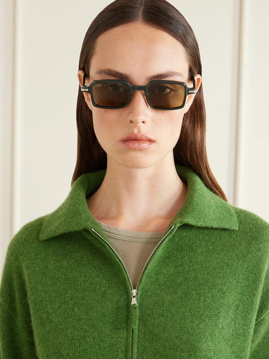 Image of Sunglasses. Product name - Première De Cartier Square-frame Recycled-acetate Sunglasses in Green colour by brand - Cartier Eyewear