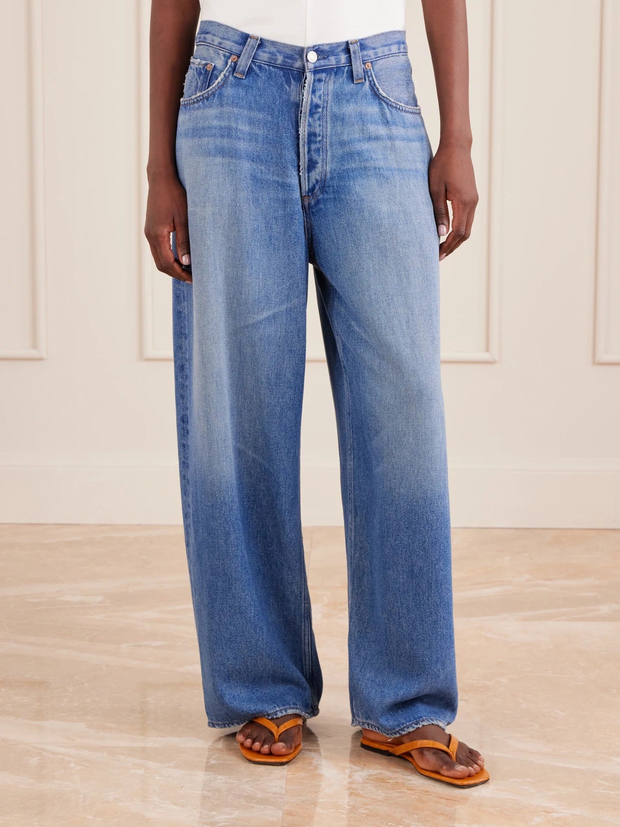 The Rounded Baggy Mid-rise Wide-leg Pants