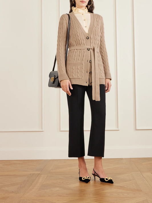 Cable-knit Cashmere Cardigan