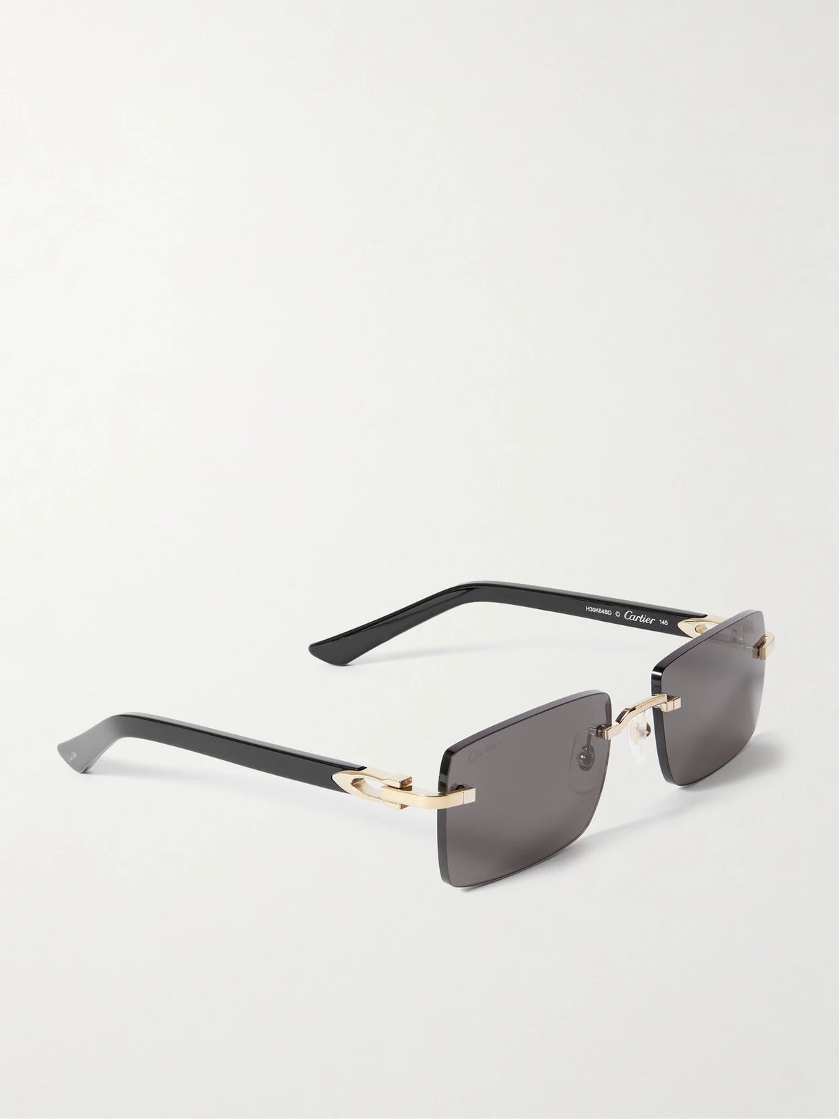 C Décor Rimless Rectangle-frame Gold-tone And Acetate Sunglasses