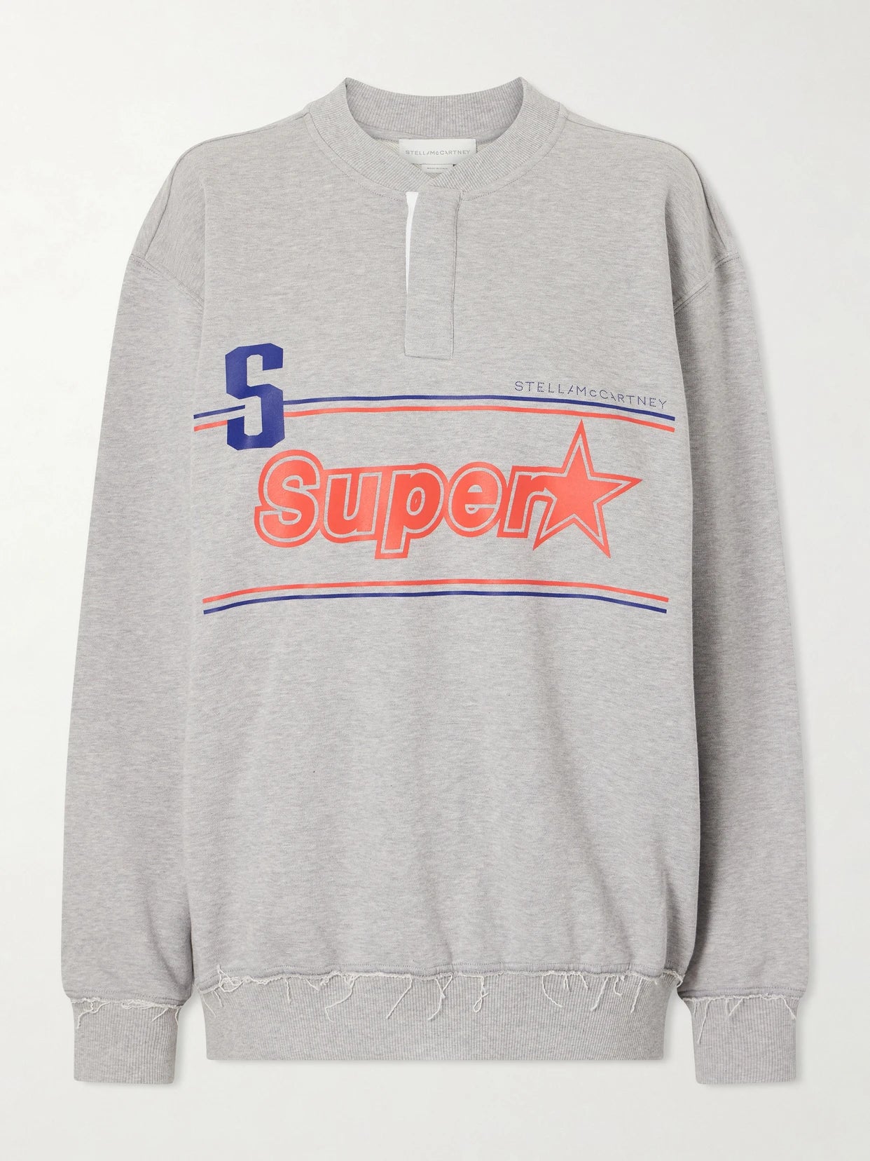 Image of Sleepwear & Loungewear. Product name - Superstar Logo-printed Cotton-jersey Sweatshirt in Gray colour by brand - Stella McCartney