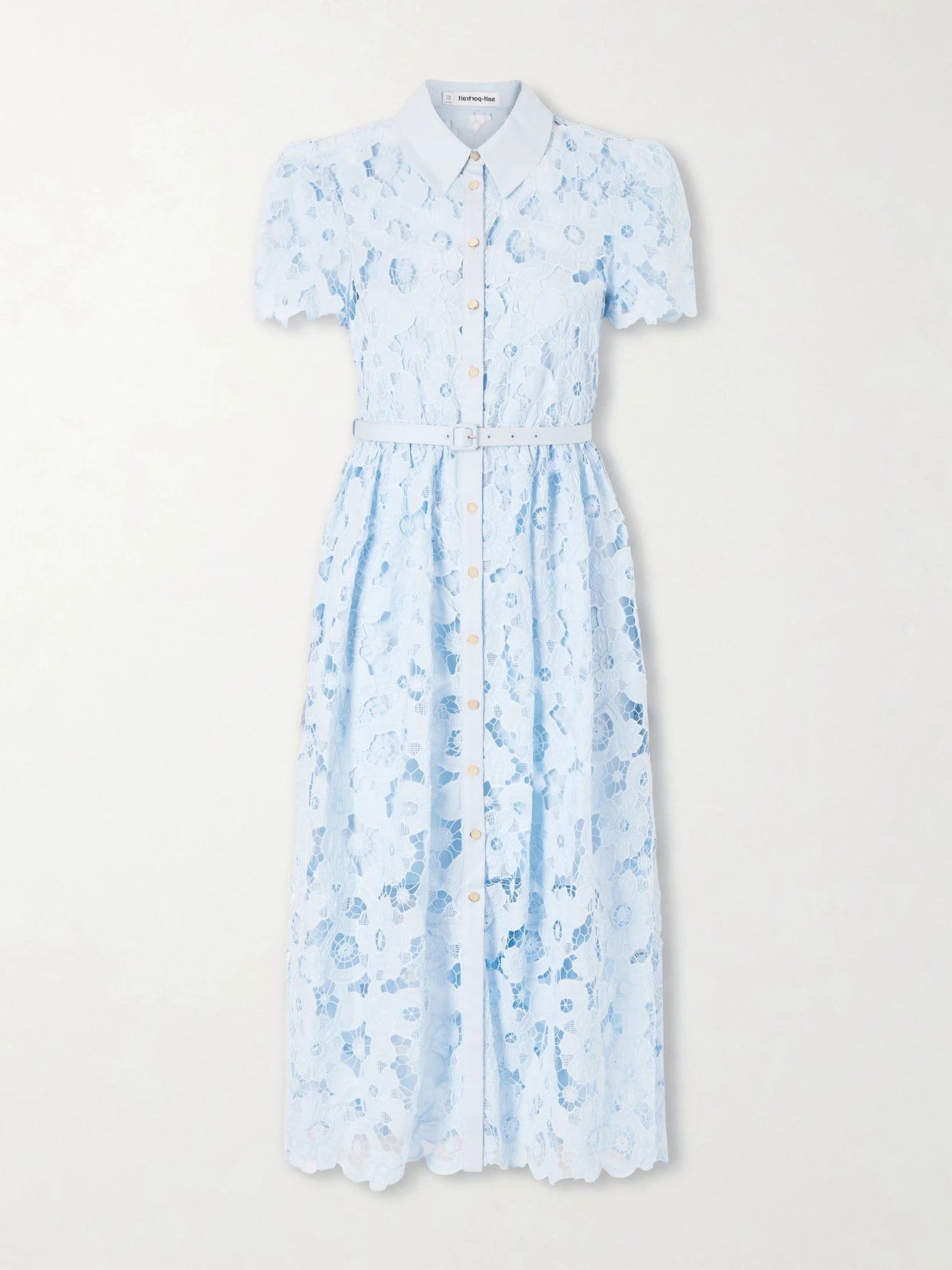 Embroidered Guipure Lace Midi Dress