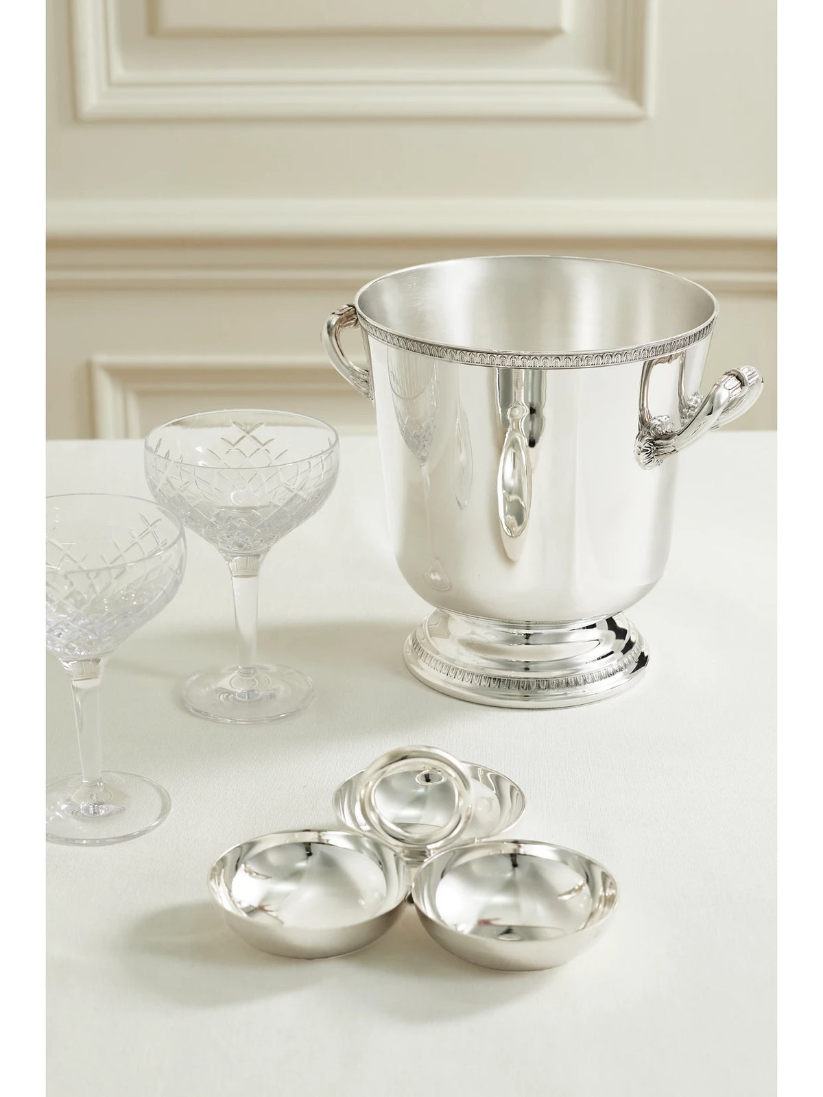Image of Tableware. Product name - Malmaison Silver-plated Ice Bucket in Multi colour by brand - Christofle