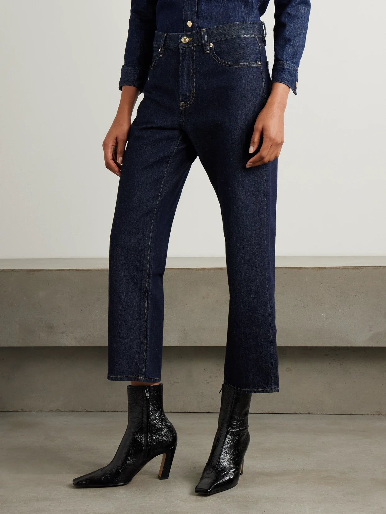 The Hang Cropped High-rise Straight-leg Jeans