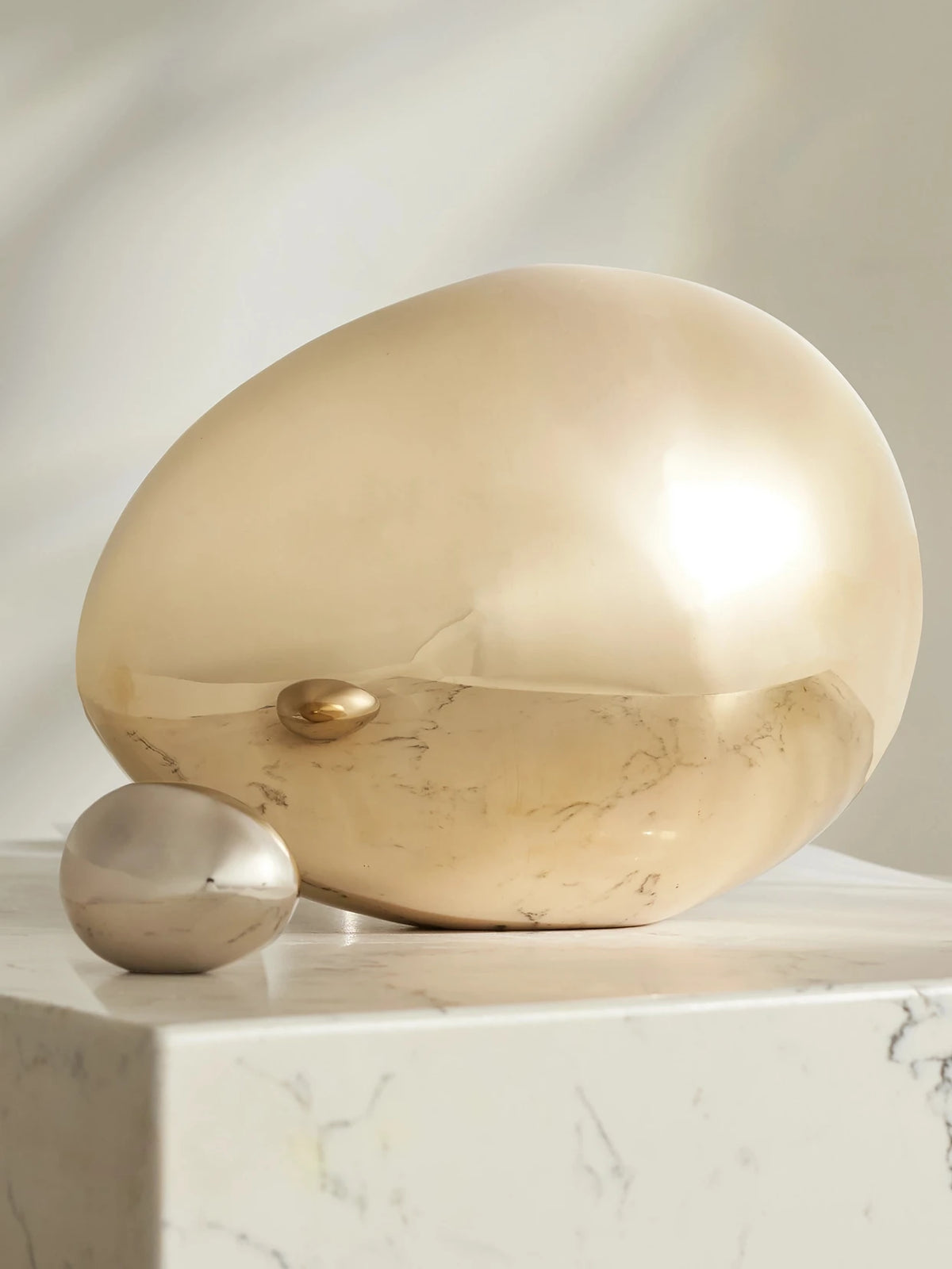 Image of Decor. Product name - Egg Brass Ornament in Gold colour by brand - Fourth Street