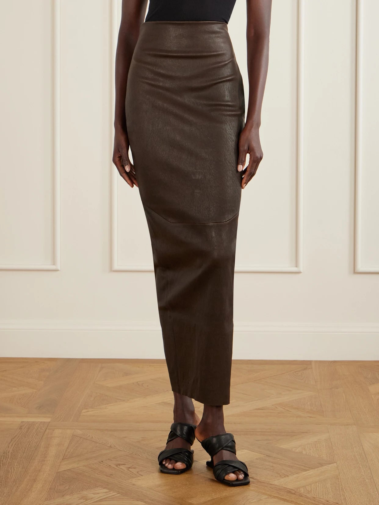 Dirt Pillar Textured-leather Maxi Skirt