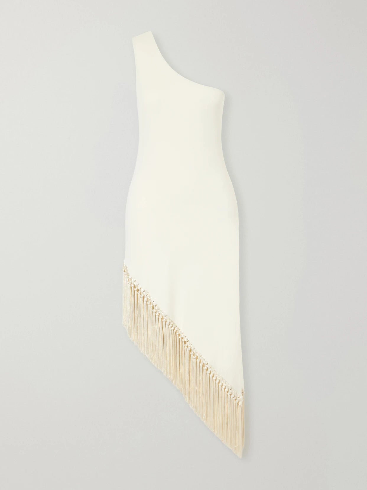 Yacare One-shoulder Asymmetrical Fringed Jersey Midi Dress