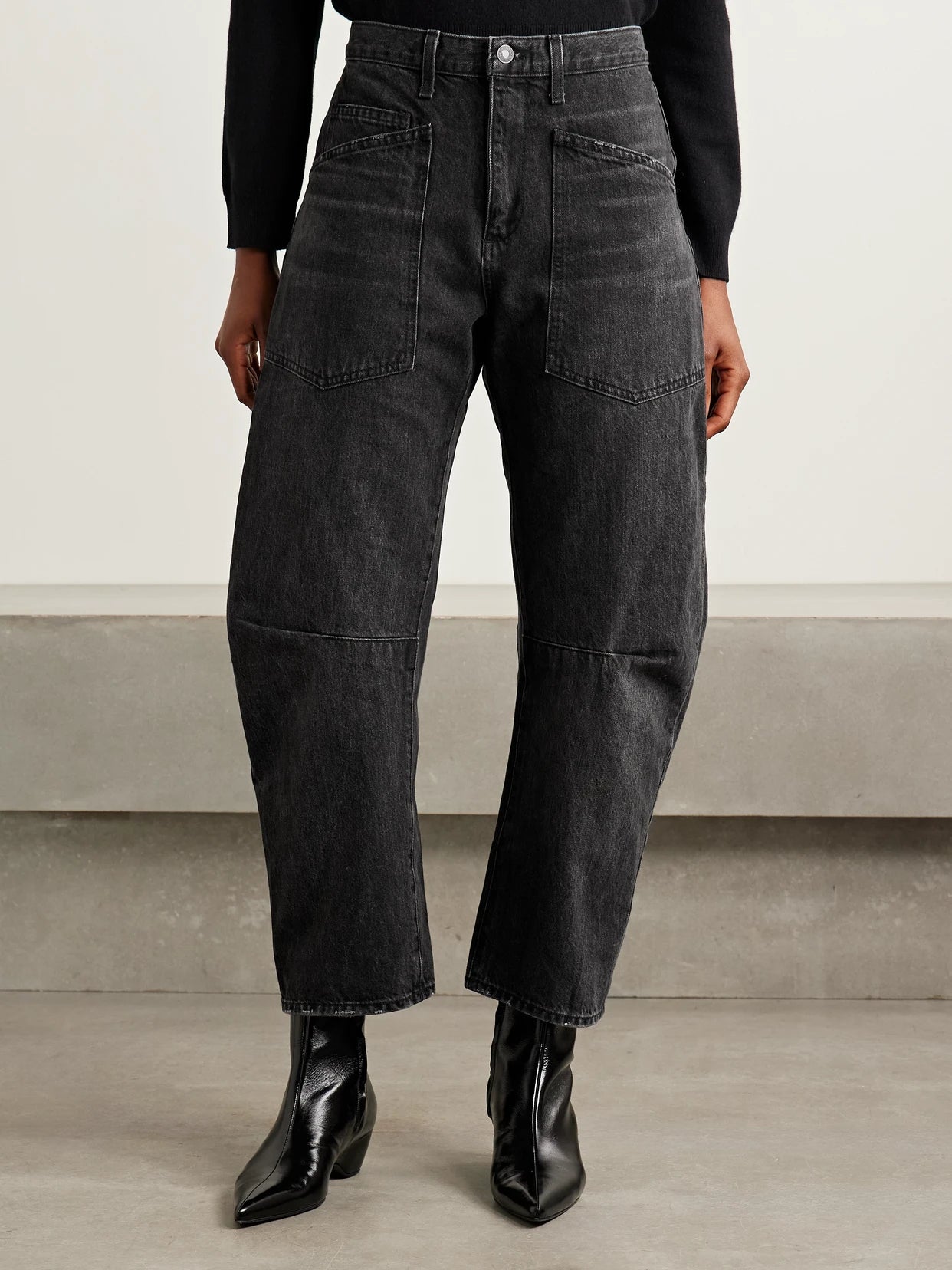 Shon Mid-rise Barrel-leg Jeans