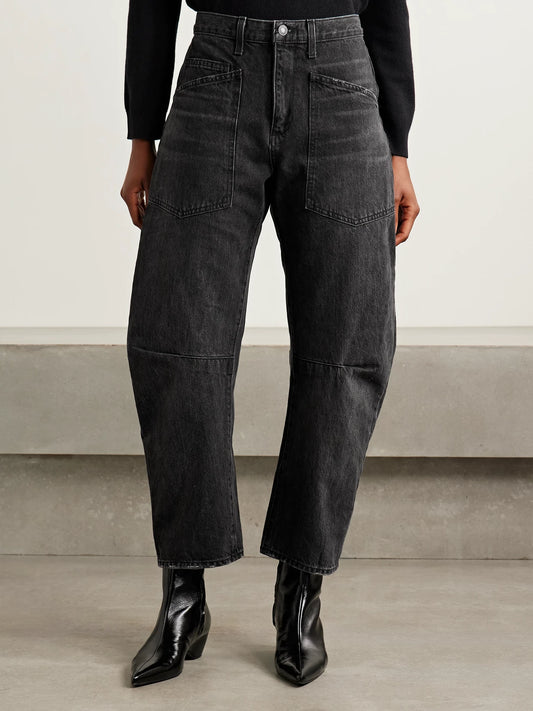 Shon Mid-rise Barrel-leg Jeans