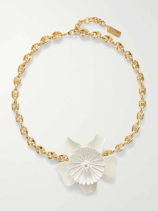 Gold-tone Lacquer Necklace