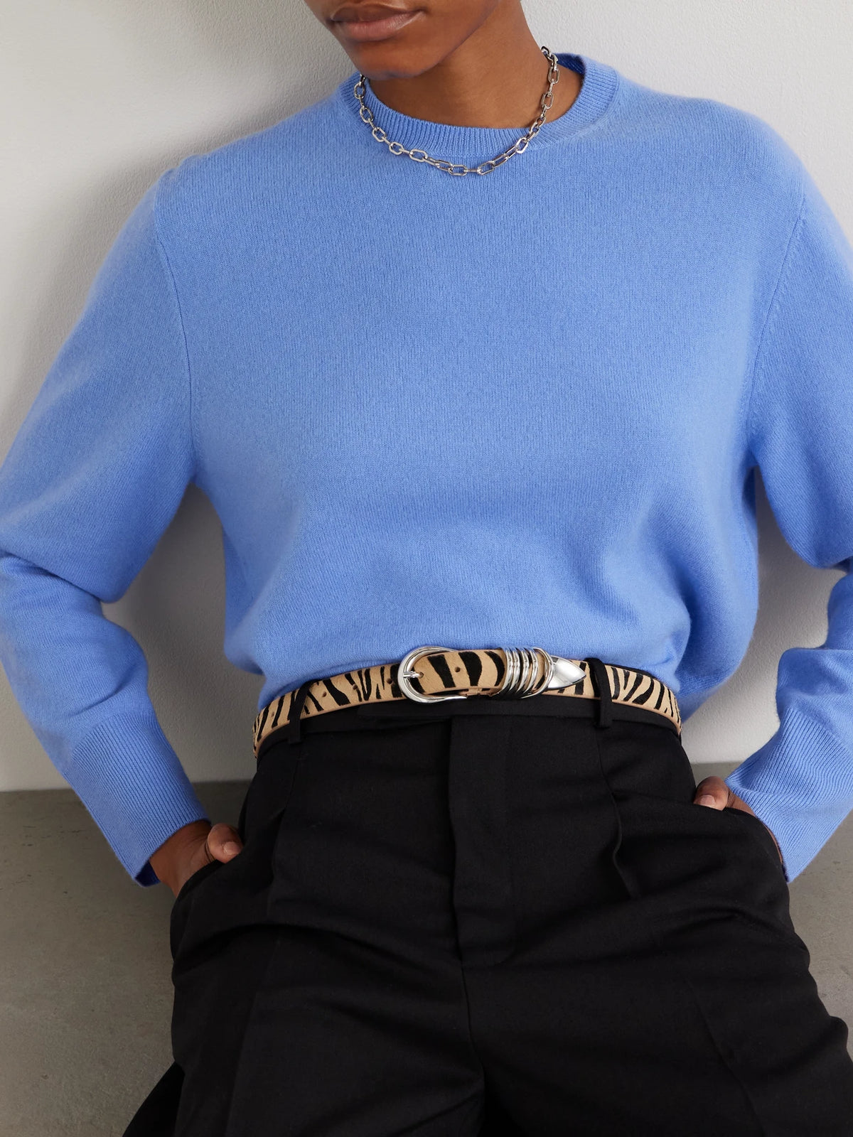 Hollyhock Zebra-print Calf Hair Belt