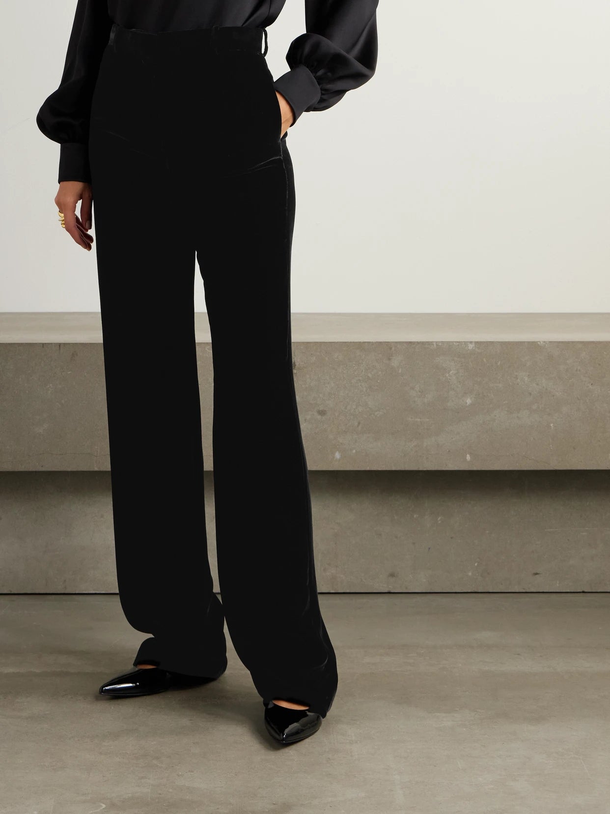 Goldie Velvet Wide-leg Pants