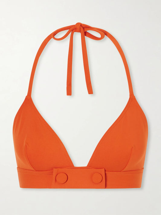 Image of Swimwear. Product name - Triangle Bikini Top in Orange colour by brand - Eres