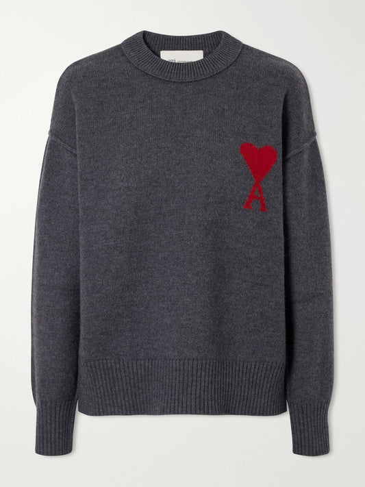 AMI PARIS Adc Intarsia Wool Sweater