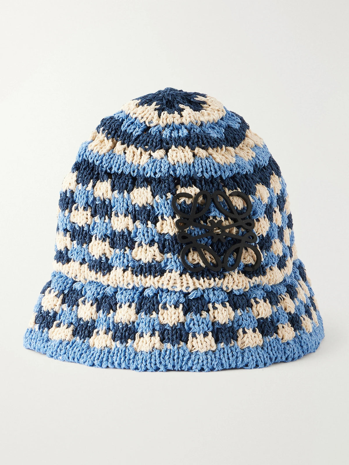 + Paula's Ibiza Anagram Appliquéd Crocheted Paper-blend Bucket Hat