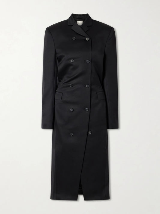 KHAITE Rolon Double-breasted Wool-sateen Coat