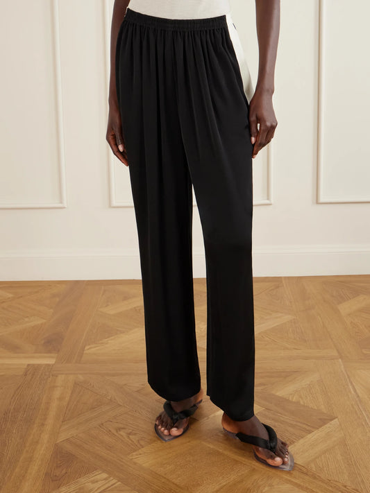 Striped Cady Straight-leg Pants