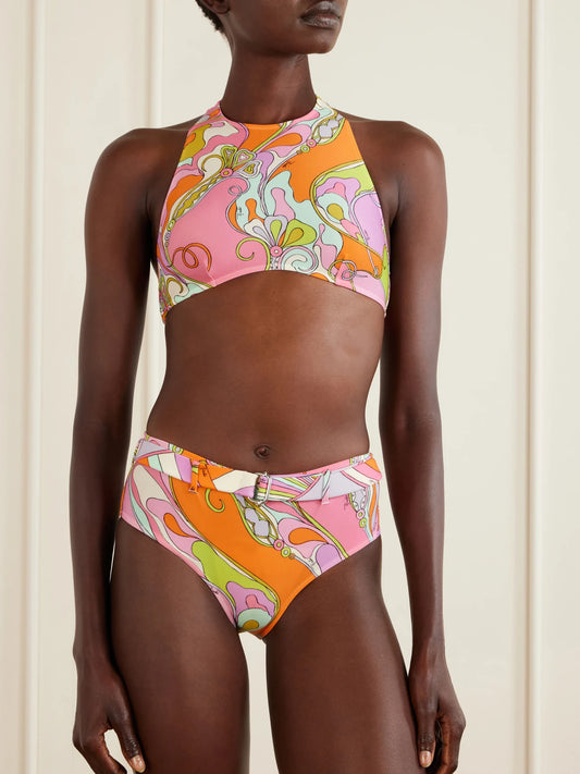Printed Halterneck Bikini