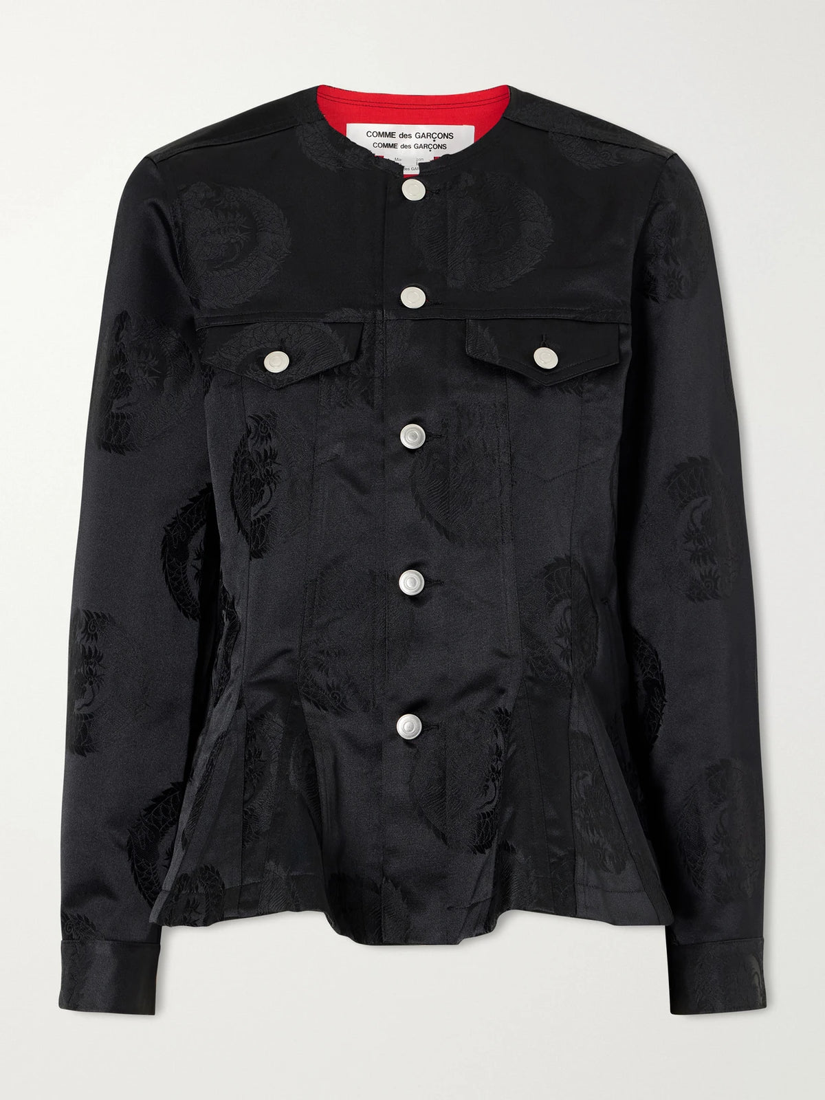 Comme des Garçons Comme des Garçons Paneled Peplum Jacquard Jacket